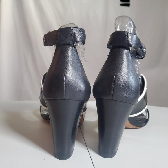 BCBGeneration Black and White Block Heels Sz 8B - Picture 13 of 16